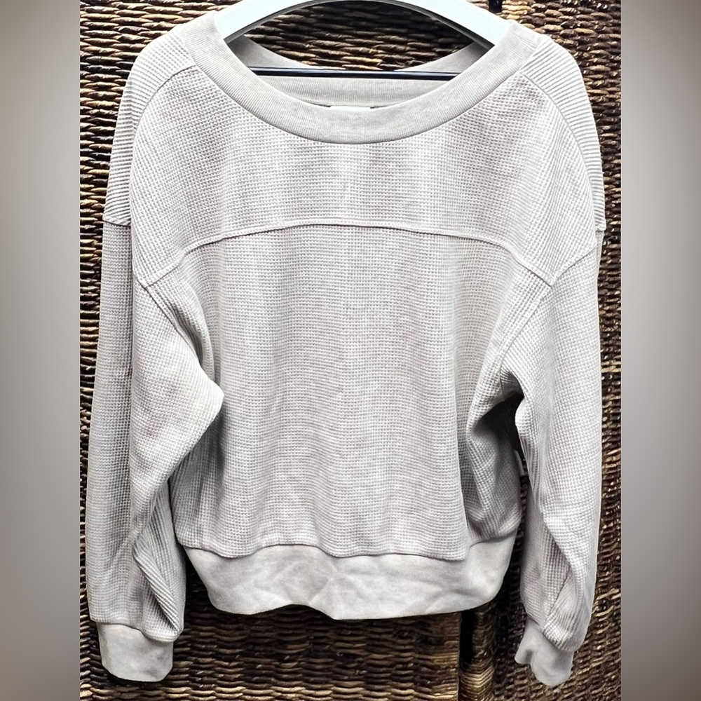 Varley-Beige Waffle Knit Top- Womens Large